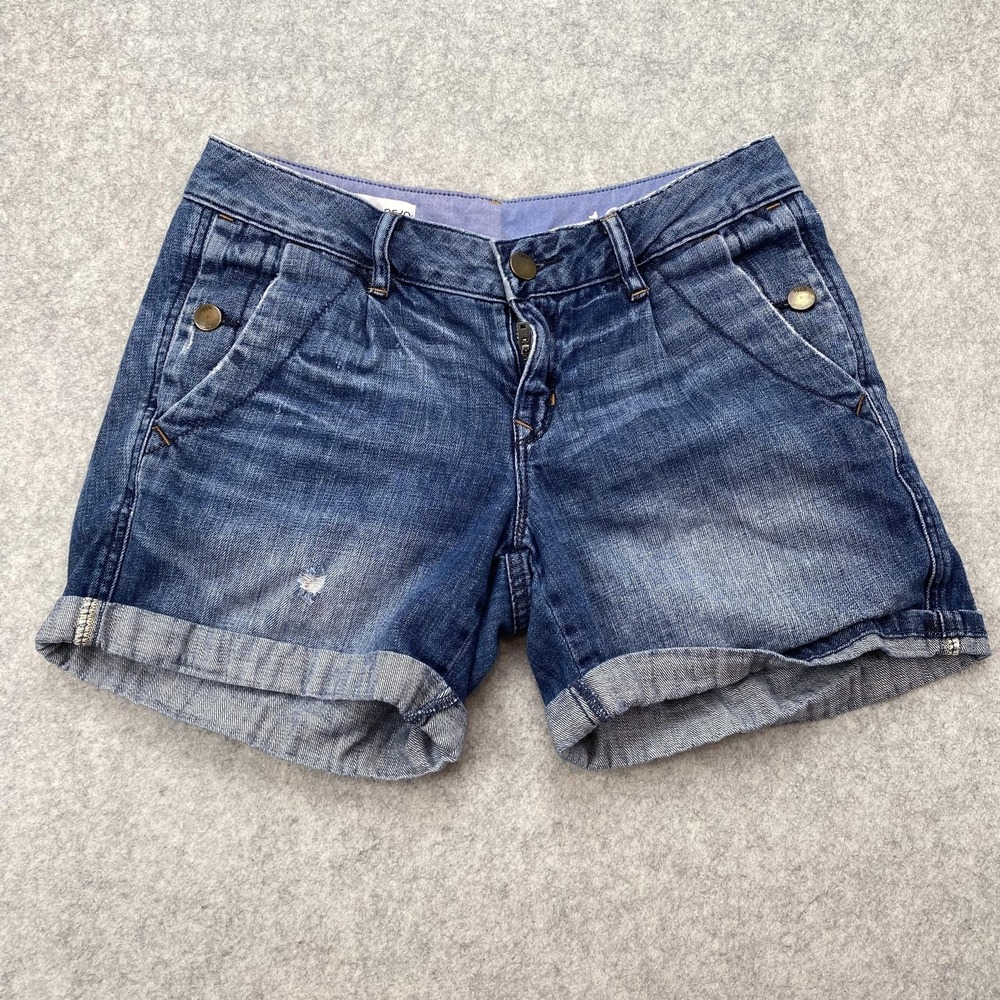 Gap 1969 Chino Shorts Womens 25/0 (29x4) Blue Denim Cuffed Casual Summer